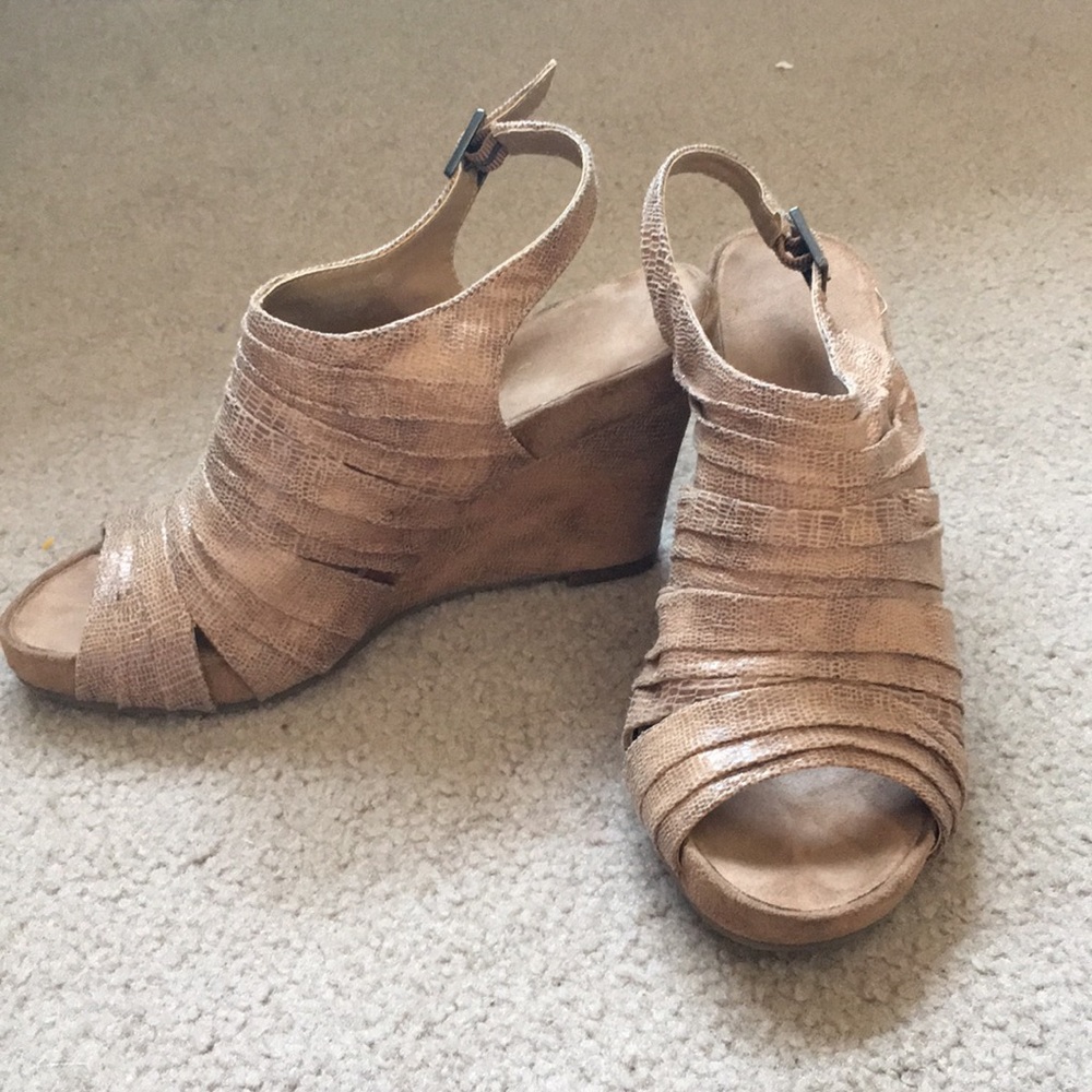 Tan wedge sandals