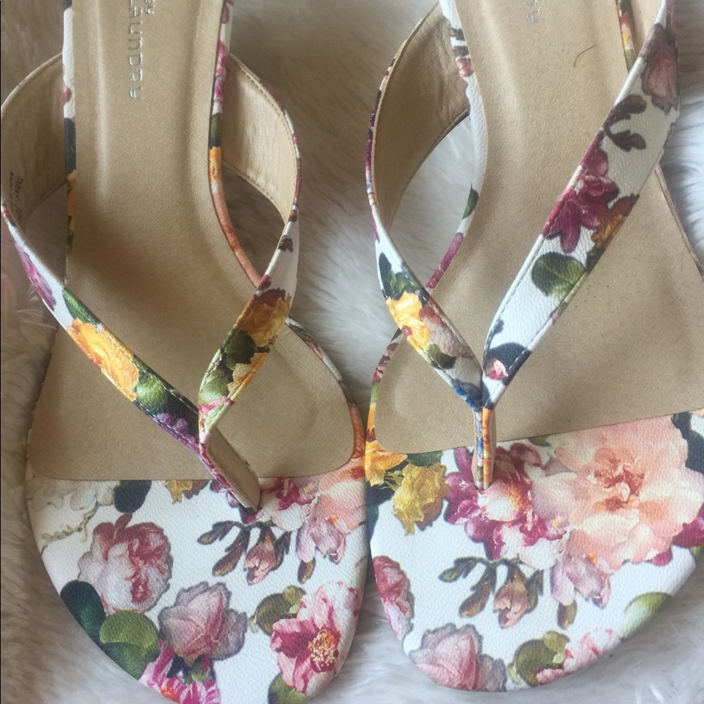 2in cork wedge flowered thong