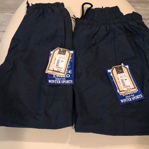 2 pair of Navy winter sport fleece lined pants