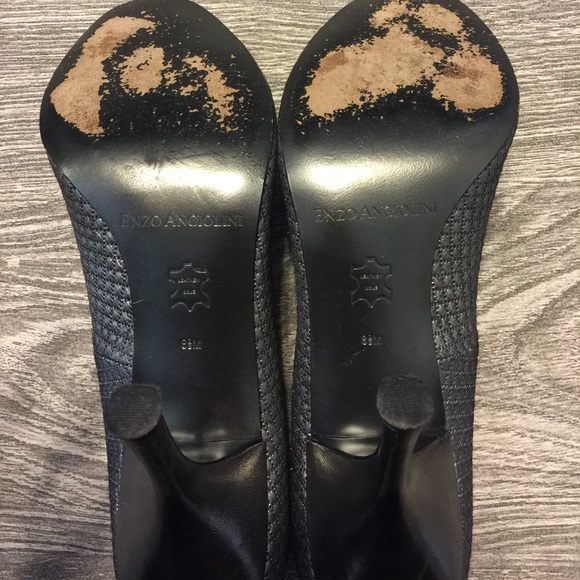 Enzo Angioloni Silver Peep Toe Heels - Picture 3 of 3