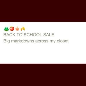 Back to school sale
