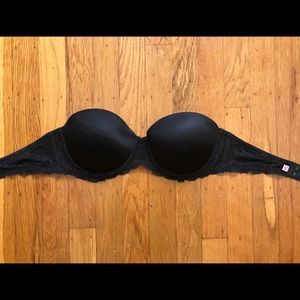 PINK Black Strapless Bra - 34C