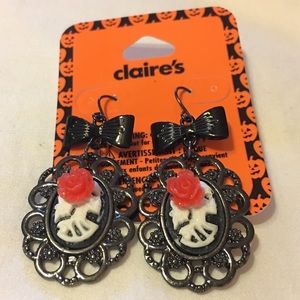 Skeleton Cameo Earrings
