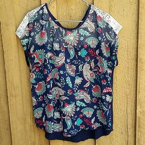 Claudia Richard flowered top L XL