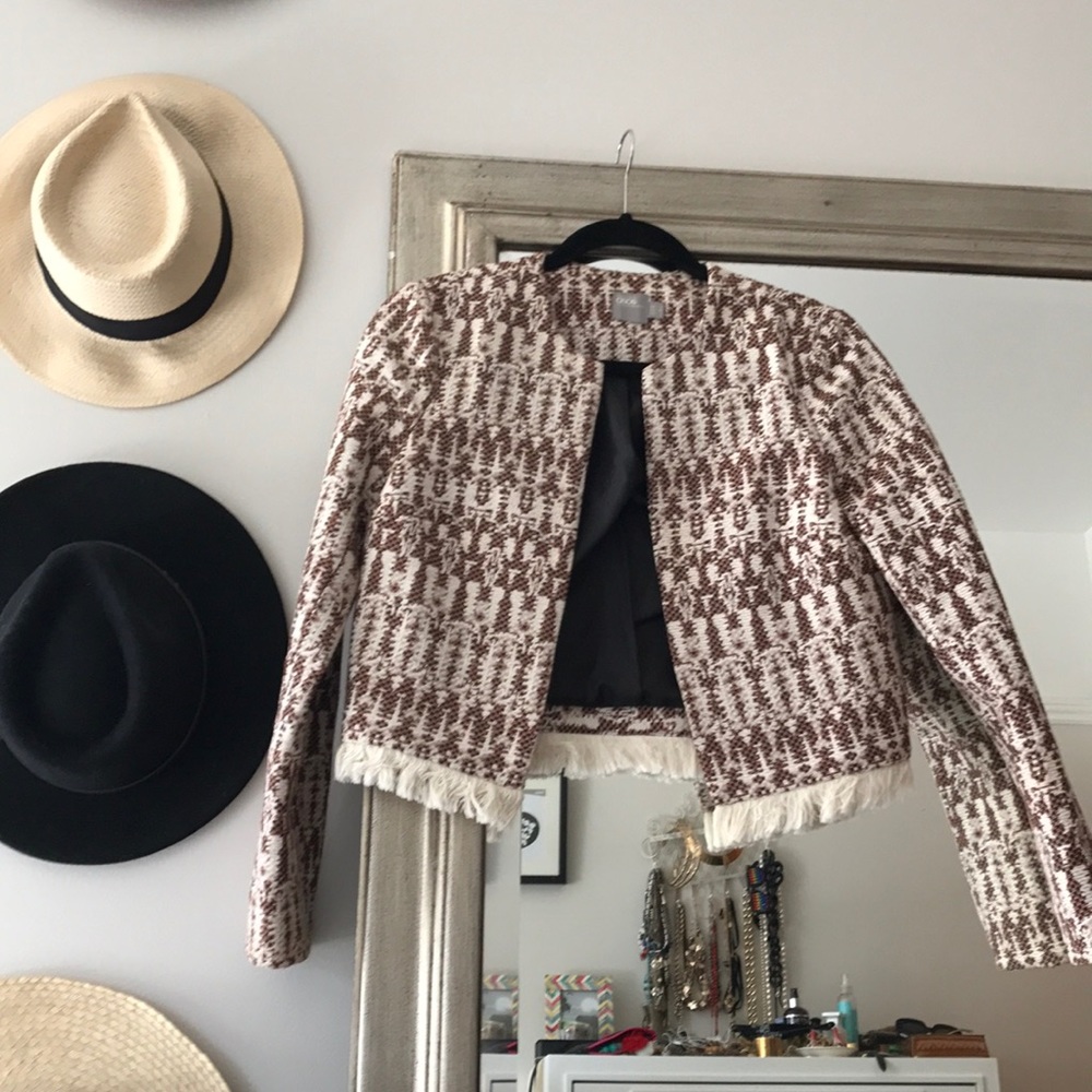 Cropped tapestry blazer