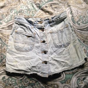 💀distressed 90s denim skort☠️