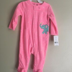 NWT 6mo Carters hot pink polka dot sleeper