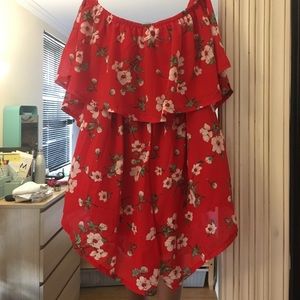 LF Dresses - LF RED FLORAL ROMPER XS LF Dresses - LF RED FLORAL ROMPER XS