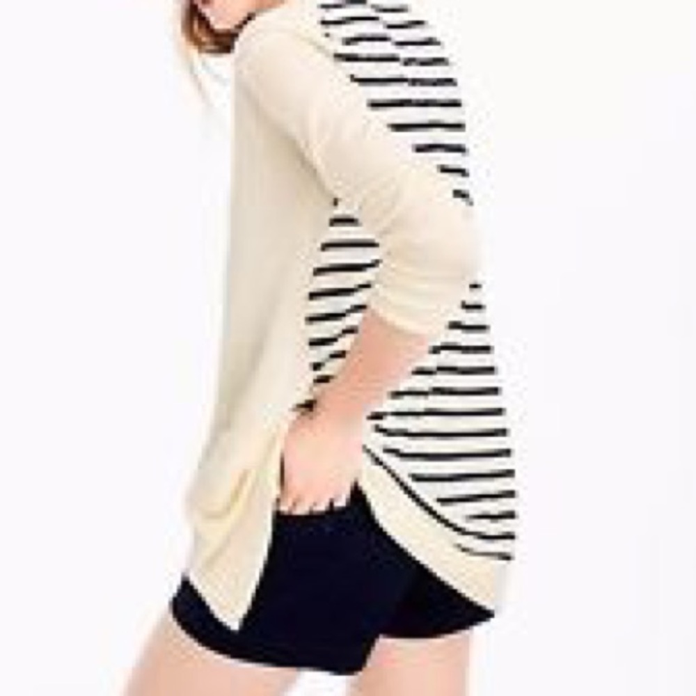 J Crew Stripe back button up cardigan