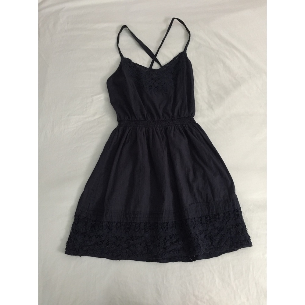 Hollister Navy Blue Criss Cross Back Dress