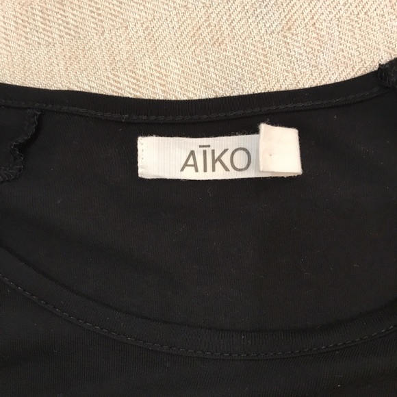 Designer Leather Panel Dress-Small - Picture 3 of 4