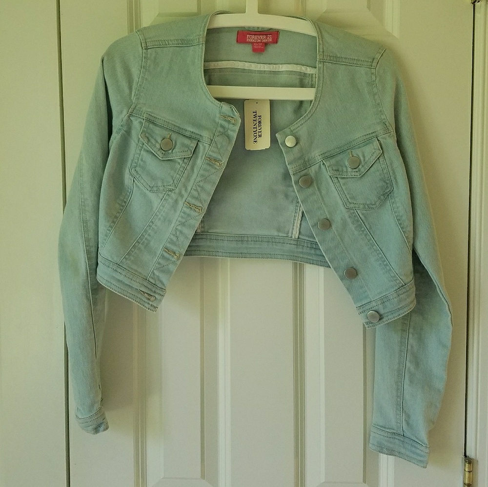 Light Blue Denim Jacket with Pockets