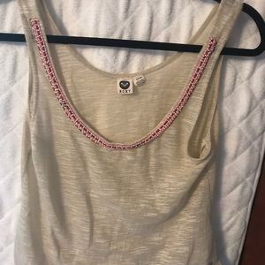 Roxy Women Size S Beaded Collar Tank Top