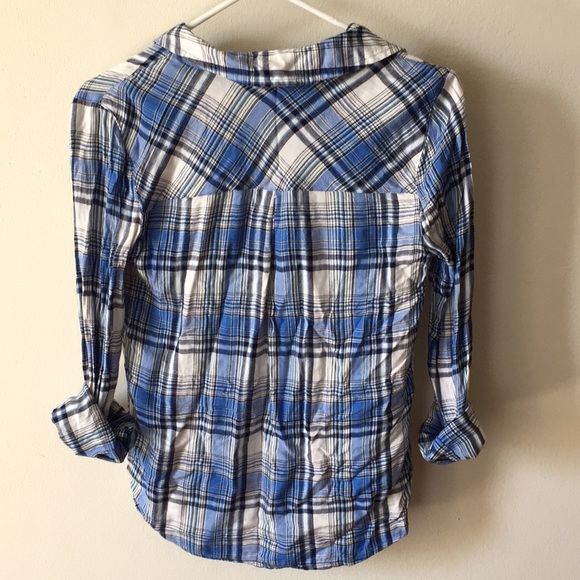 Blue plaid button down - Picture 4 of 4