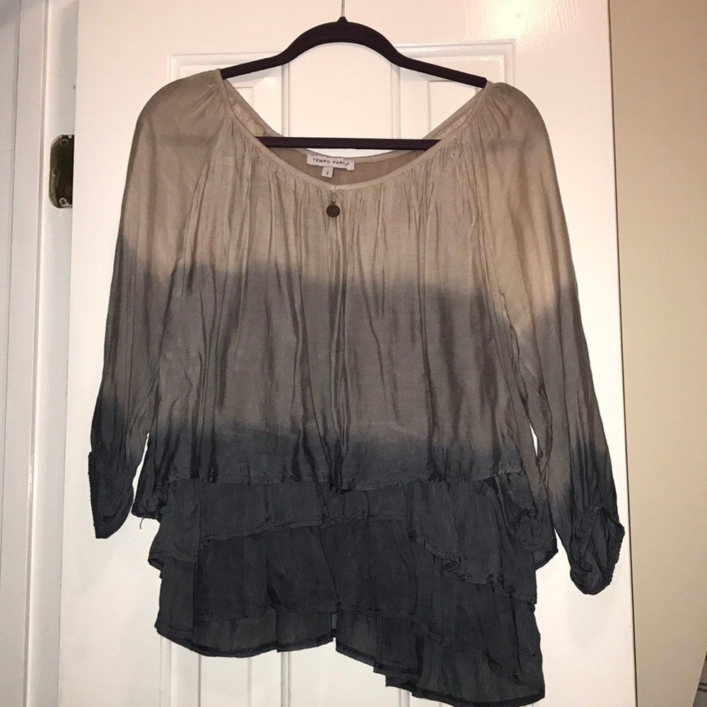 Long sleeved dipped dyed shirt