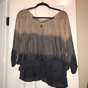 Long sleeved dipped dyed shirt