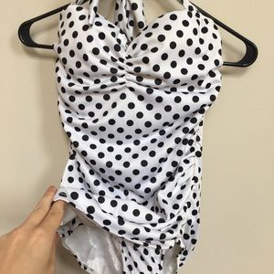 Retro polka dot one piece swimsuit size 10