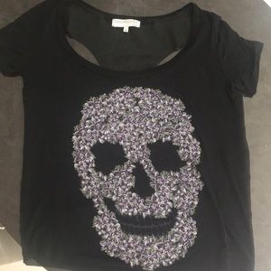 Floral Skeleton Black Tee