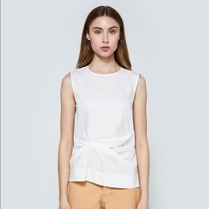 NWT Just Female White Top with Knotted Detail