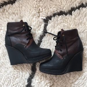 Rag and Bone wedge, leather ankle boots
