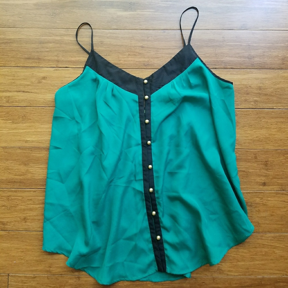 Cute teal gold button shirt for any occasion