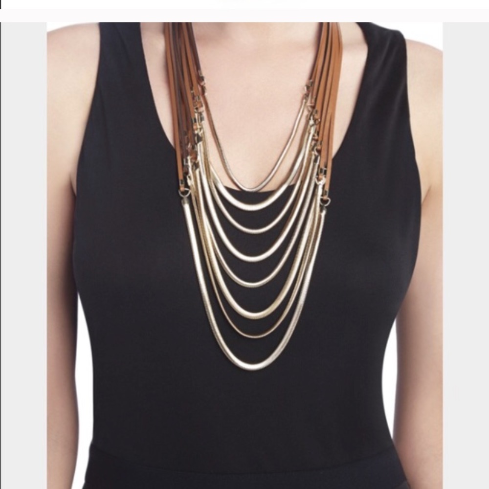 Bcbg faux leather necklace