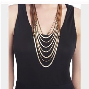 Bcbg faux leather necklace