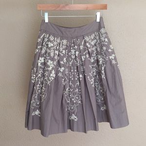 ANTHROPOLOGIE Floral Embroidered Skirt