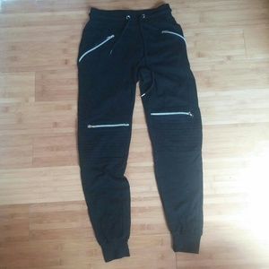 Black joggers with zippers
