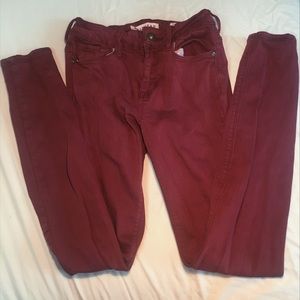 Pacsun Bullhead Denim Highrise Maroon Skinny Jeans