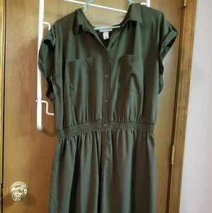 Olive Shirt Dress