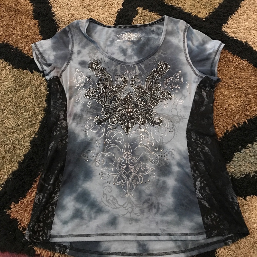 Maurice's bling and lace top
