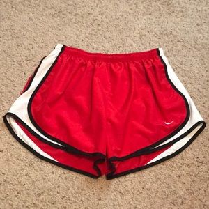 Red and black Nike shorts