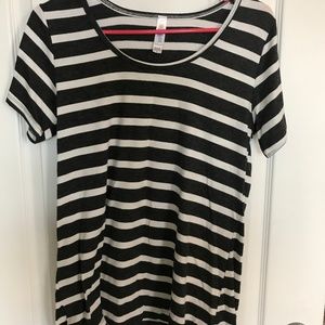 LuLaRoe Heather Grey Striped Top- Never worn!