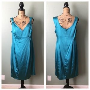 Calvin Klein size 14 shiny teal dress!