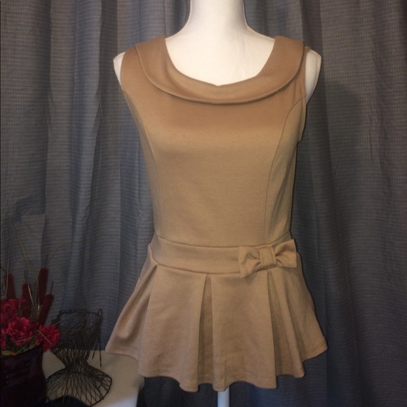 Monteau Tops - Monteau Beige Blouse