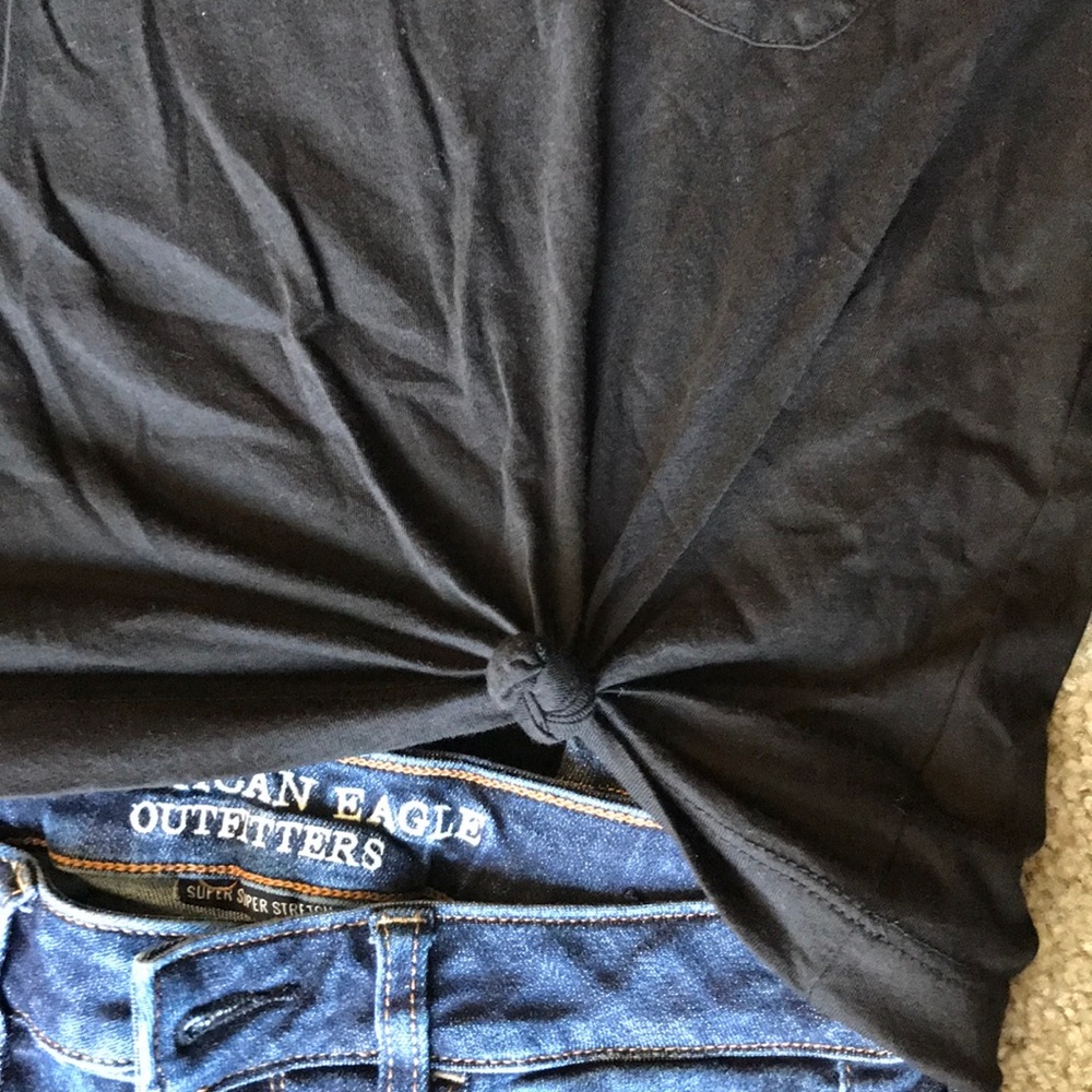 ❤️2018 SALE Black Tied Pocket Tee