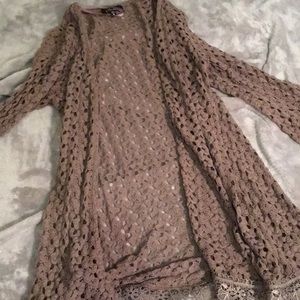 Brown laced cardigan