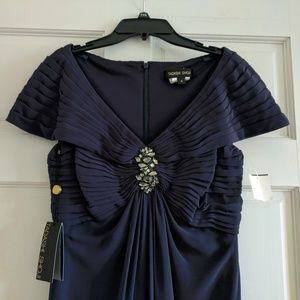 NWOT Tadashi Shoji Jeweled Dark Purple Silk Dress