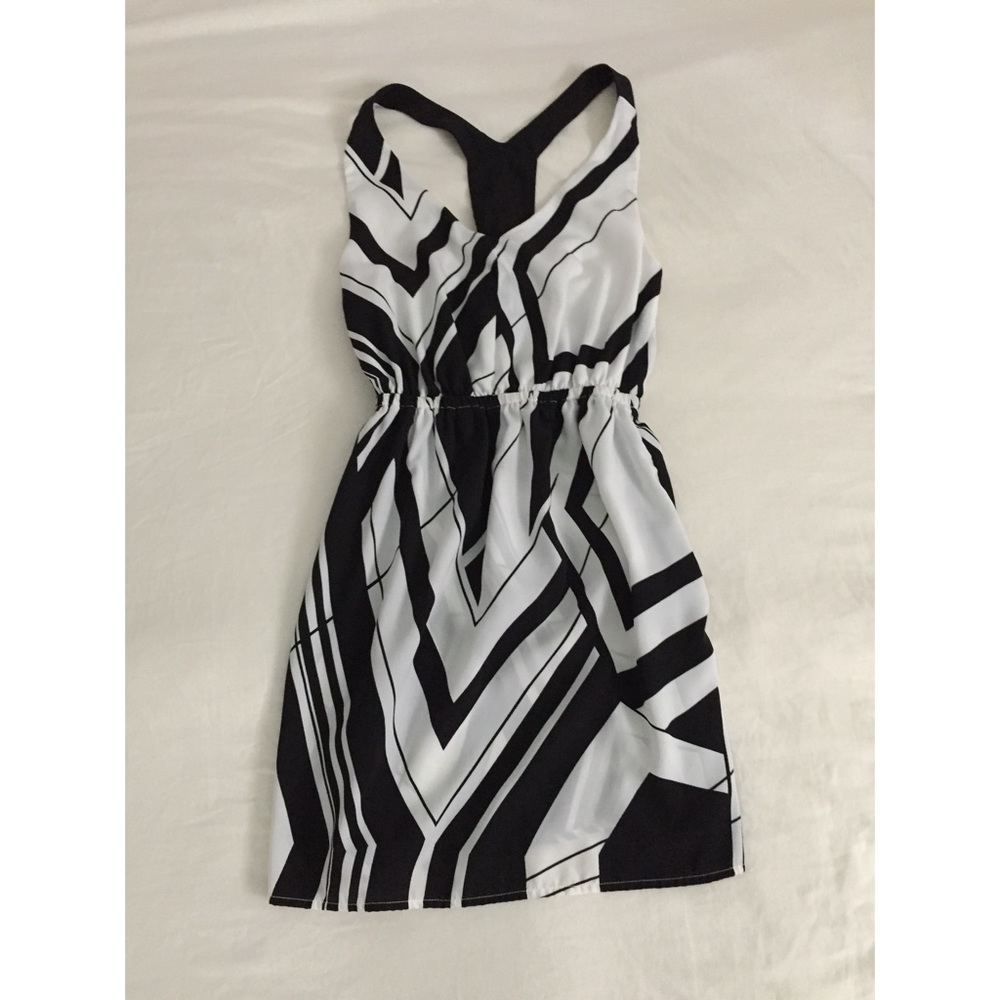 Black and White Patterned Dress