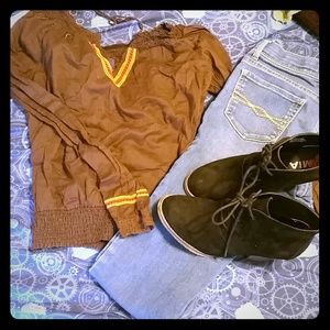 Brown shirt and.jeans