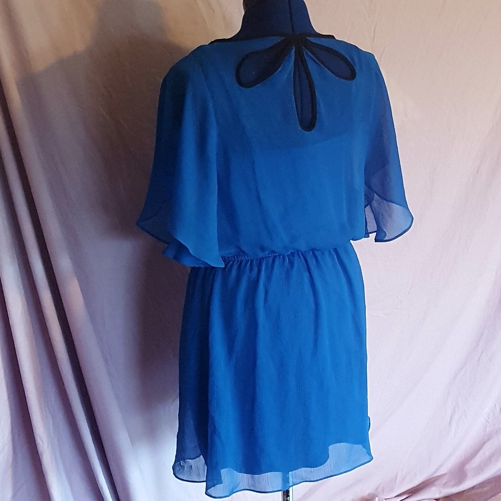 Blue chiffon dress.