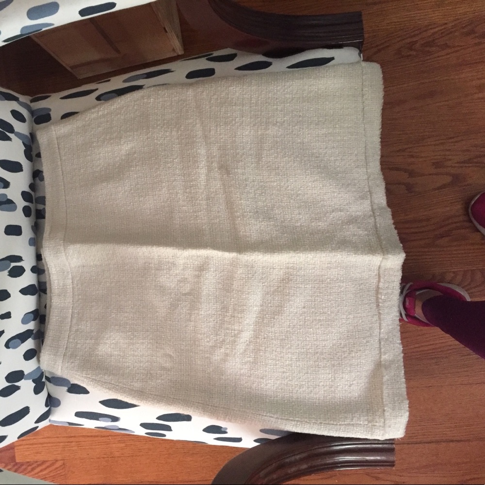 JCrew Ecru tweed A line skirt