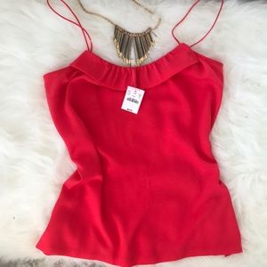J.Crew Red Ruffle Top