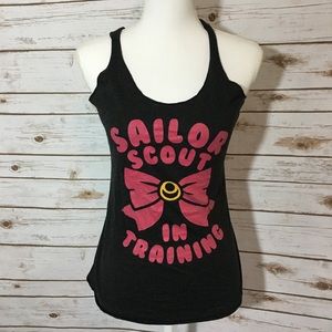 Sailor Moon Athletic Top Charcoal Pink