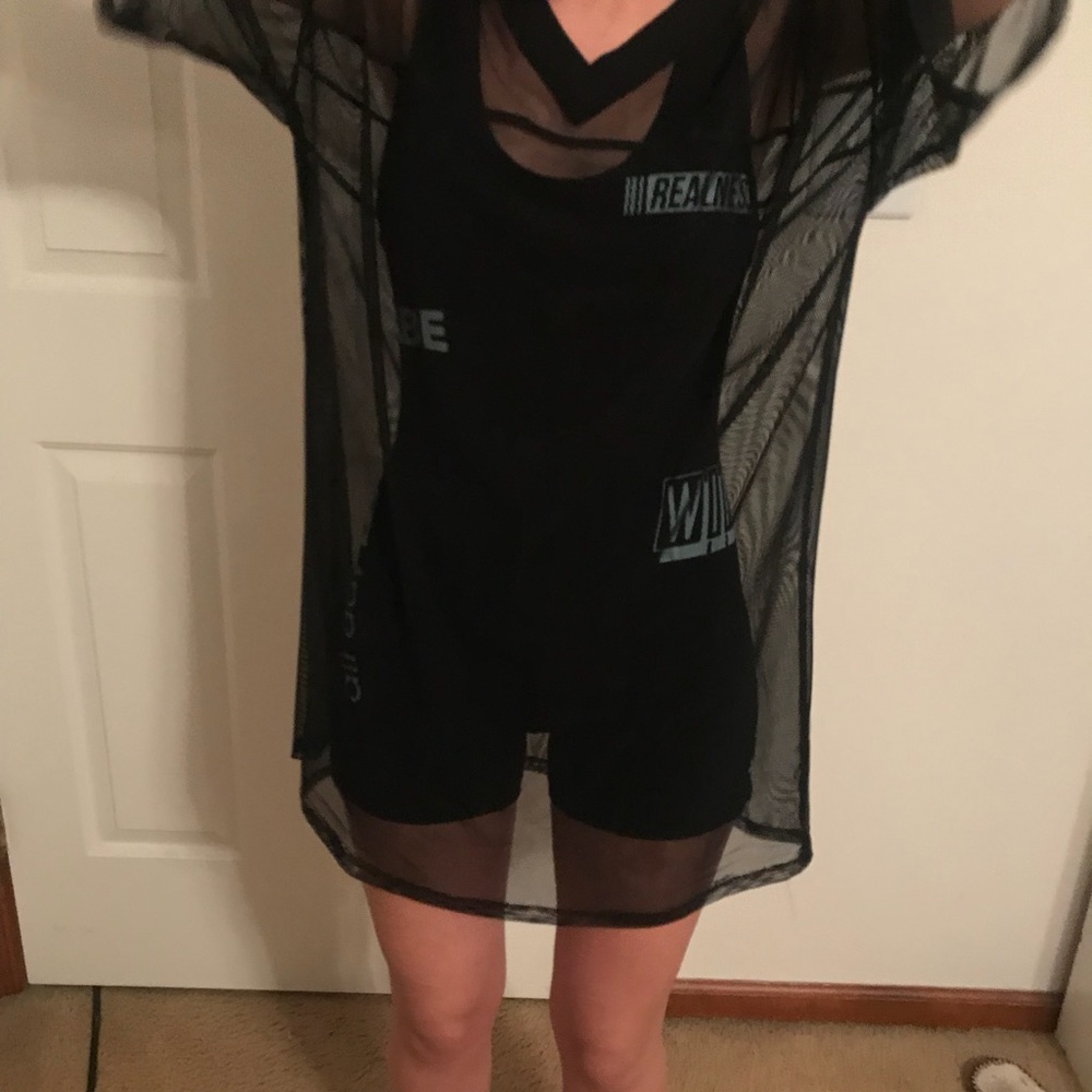 Sheer mesh tee dress