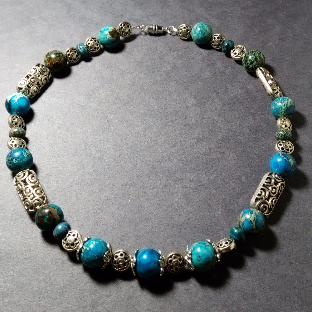 LilisCo Handmade Dyed Imperial Jasper Necklace