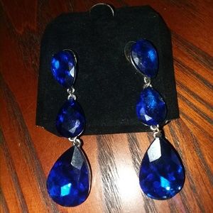 Royal blue pageant earrings