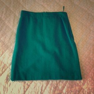 Turquoise Wool Pencil Skirt
