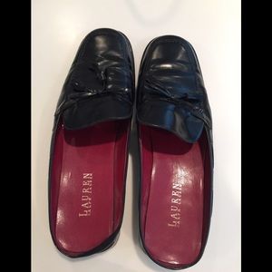 Ralph Lauren black mule loafers